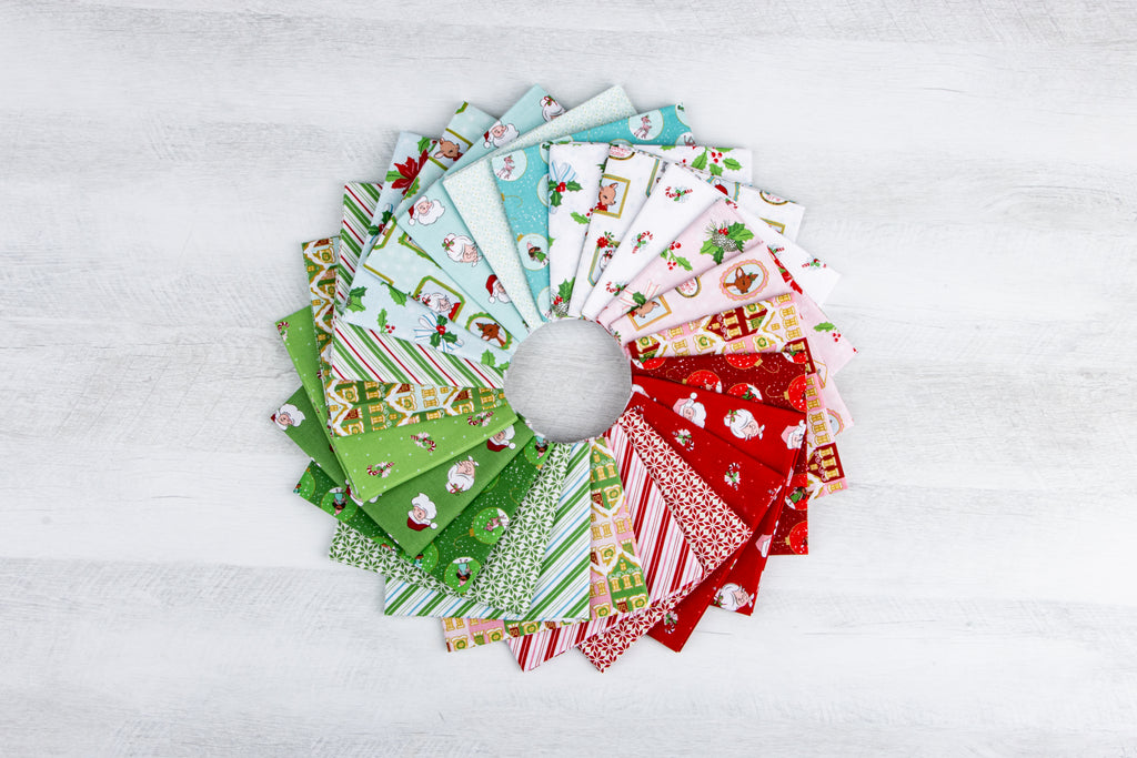 Claus & Co. Candy Cane Stripes (Multicolored) by Melissa Mortenson; Sold in Half Yard Increments
