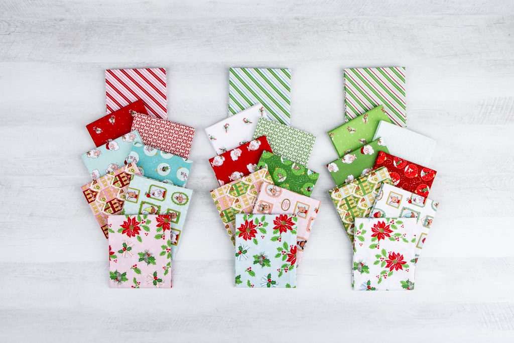 Claus & Co. Candy Cane Stripes (Multicolored) by Melissa Mortenson; Sold in Half Yard Increments