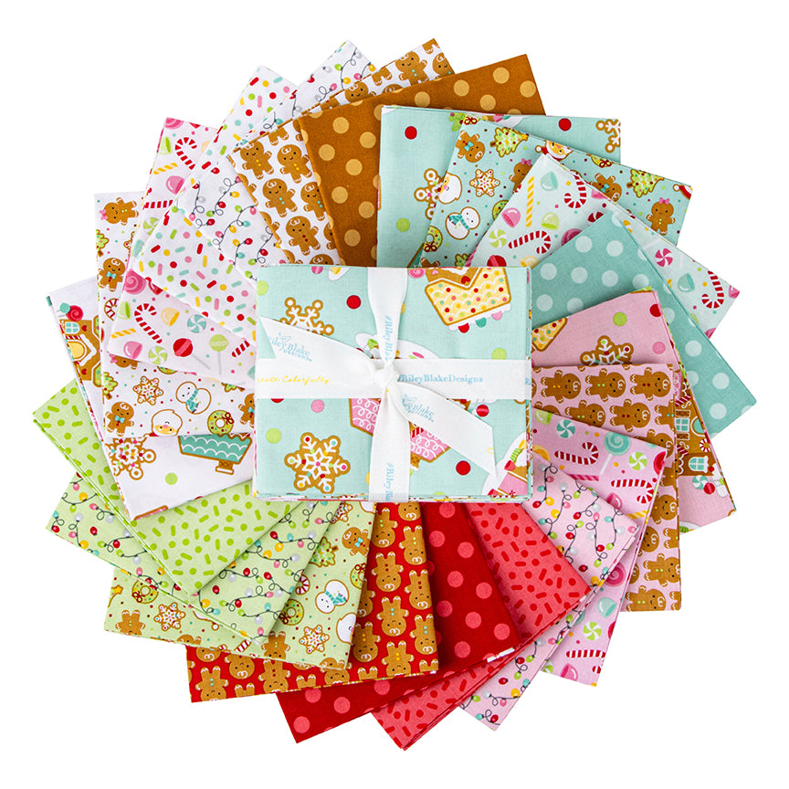 Gingerbread Kisses Lights on Pink by Doodlebug Designs; Sold in Half Yard Increments