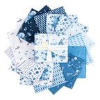 Blue Blooms and Threads Ditzy on Navy by Christopher Thompson; Sold in Half Yard Increments