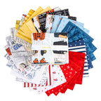 Sew America Star Toss on White by J. Wecker Frisch of Great Joy Studio; Sold in Half Yard Increments