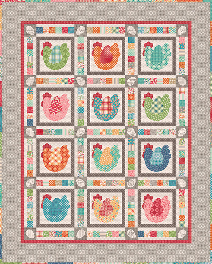 Hen House Quilt Kit with Farmer's Daughter Collection by Lori Holt of Bee in my Bonnet