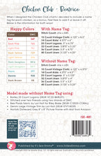 Beatrice Chicken Club #4 Cross Stitch PAPER PATTERN by Lori Holt of Bee in my Bonnet for It's Sew Emma