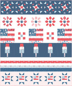 Firework Fields Fireflies in Red by Gracey Larson; Sold in Half Yard Increments
