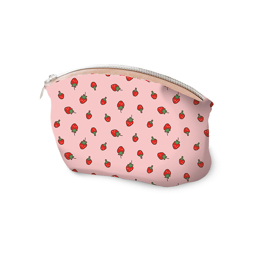 Serendipity 2 Strawberries on Stargazer (Navy Blue) by Minki Kim of Sewing Illustration; Sold in Half Yard Increments