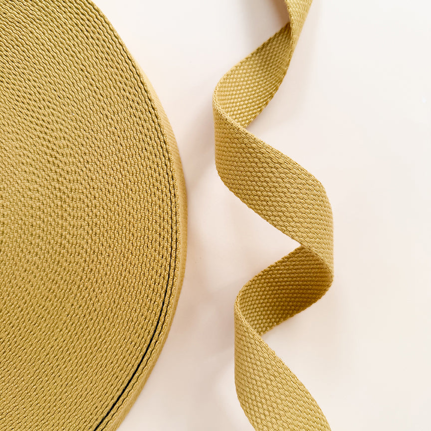 Minki Kim 1" Cotton Webbing in Mustard; Sold in 2.5 Yard Increments