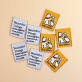 Minki Kim Sew Happy (Cat & Goose) Woven Labels; Set of 8 Labels, Approx. 1" x 1.25" each