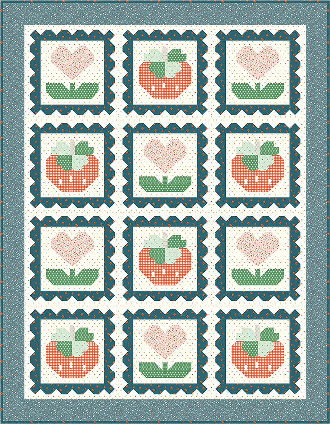 Spring Postage Quilt PAPER Pattern by Lamb Farm Designs; Traditionally Pieced; Makes a 59" x 77" Quilt