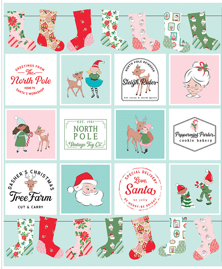 Claus & Co. Panel by Melissa Mortenson; Panel size is 35 1/2" x 43 1/2"