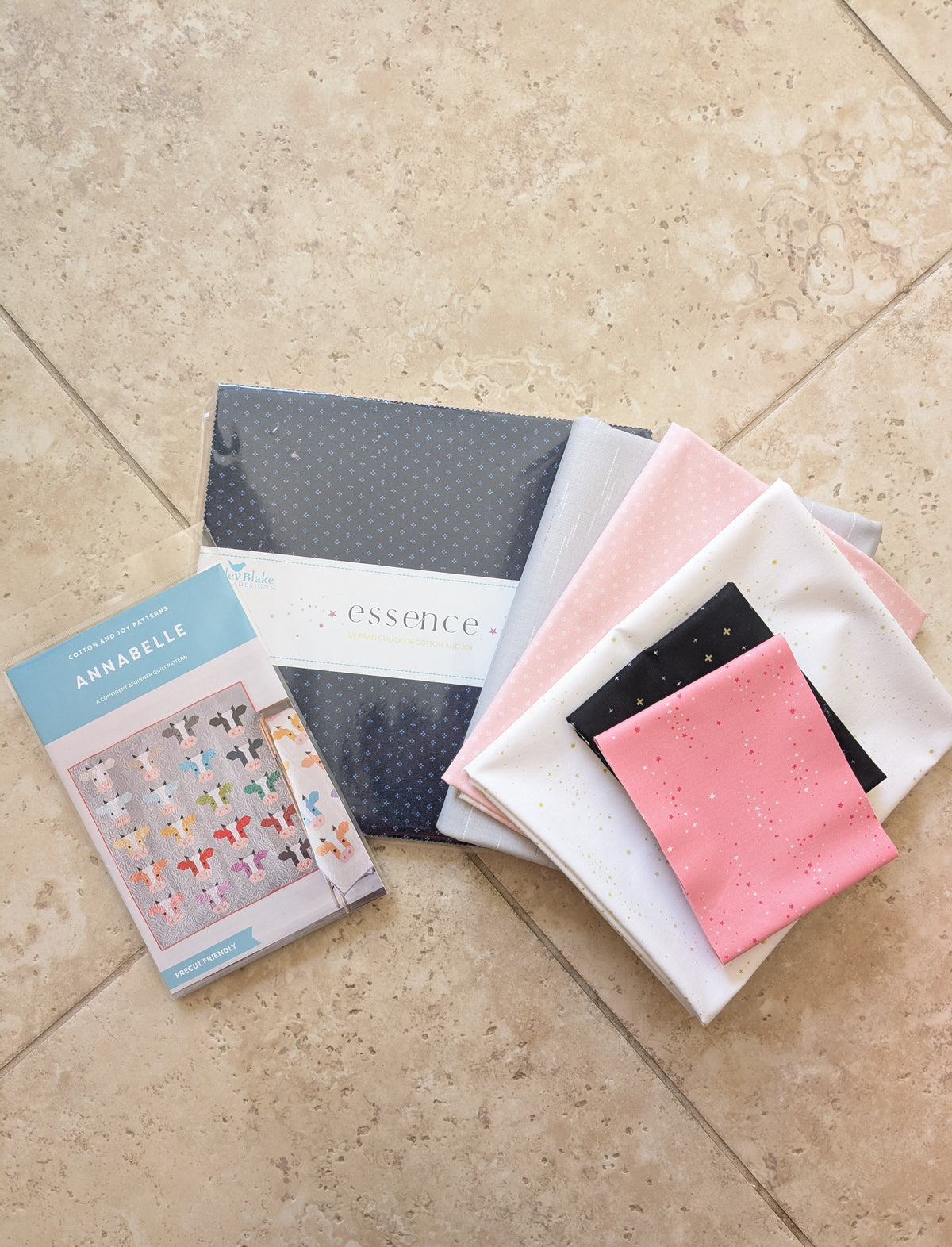Quilt Kit for Annabelle Quilt by Fran Gulick of Cotton and Joy; Includes Fabric from Essence; Makes a Quilt Top Approx. 66" x 70"