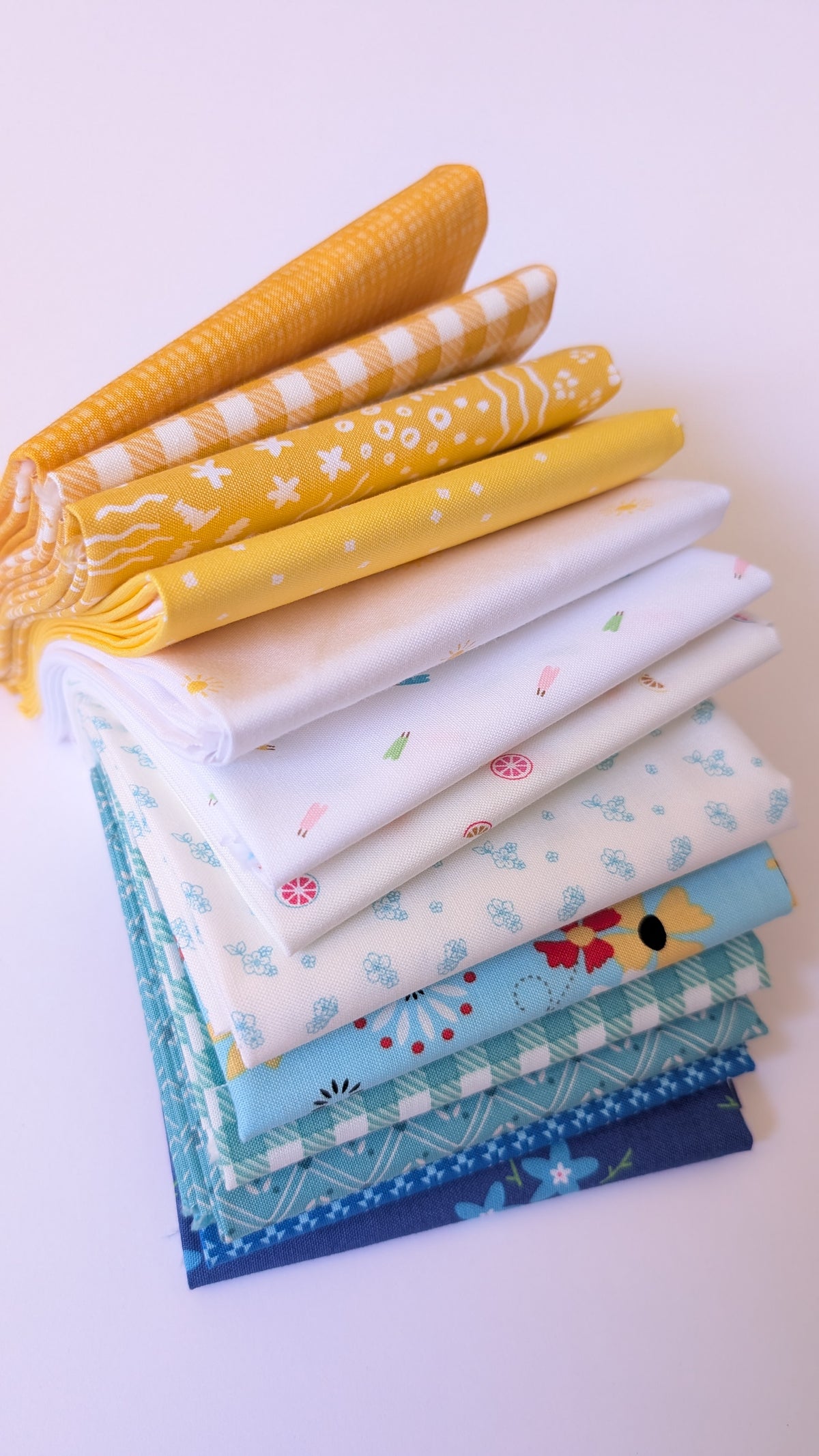Summer Sunshine Fabric Bundle; 13 Piece Fat Quarter Quilting Bundle