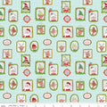 Claus & Co. Wallpaper in Blue Sparkle by Melissa Mortenson; Sold in Half Yard Increments