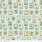 Claus & Co. Wallpaper in Blue Sparkle by Melissa Mortenson; Sold in Half Yard Increments