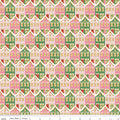 Claus & Co. Christmas Houses in Pink Sparkle by Melissa Mortenson; Sold in Half Yard Increments