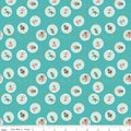 Claus & Co. Ornaments in Blue Sparkle by Melissa Mortenson; Sold in Half Yard Increments