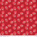 Claus & Co. Ornaments in Red Sparkle by Melissa Mortenson; Sold in Half Yard Increments