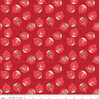 Claus & Co. Ornaments in Red Sparkle by Melissa Mortenson; Sold in Half Yard Increments