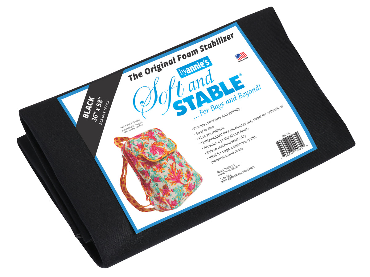 One Yard, ByAnnie Soft and Stable White OR Black 100% Polyester Foam Stabilizer, 36" x 58"
