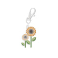 Sunflower Enamel Happy Charm for Autumn Collection by Lori Holt of Bee in my Bonnet; Approx. 1.5" x 2" zipper pull