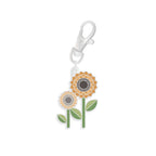 Sunflower Enamel Happy Charm for Autumn Collection by Lori Holt of Bee in my Bonnet; Approx. 1.5" x 2" zipper pull