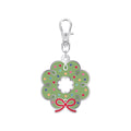 Holiday Wreath Enamel Happy Charm for Home Town Holiday Collection by Lori Holt; Approx. 1.5" x 1.25" zipper pull