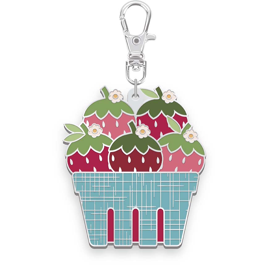 Berry Basket Enamel Happy Charm by Lori Holt of Bee in my Bonnet; Approx. 1.5" x 2"