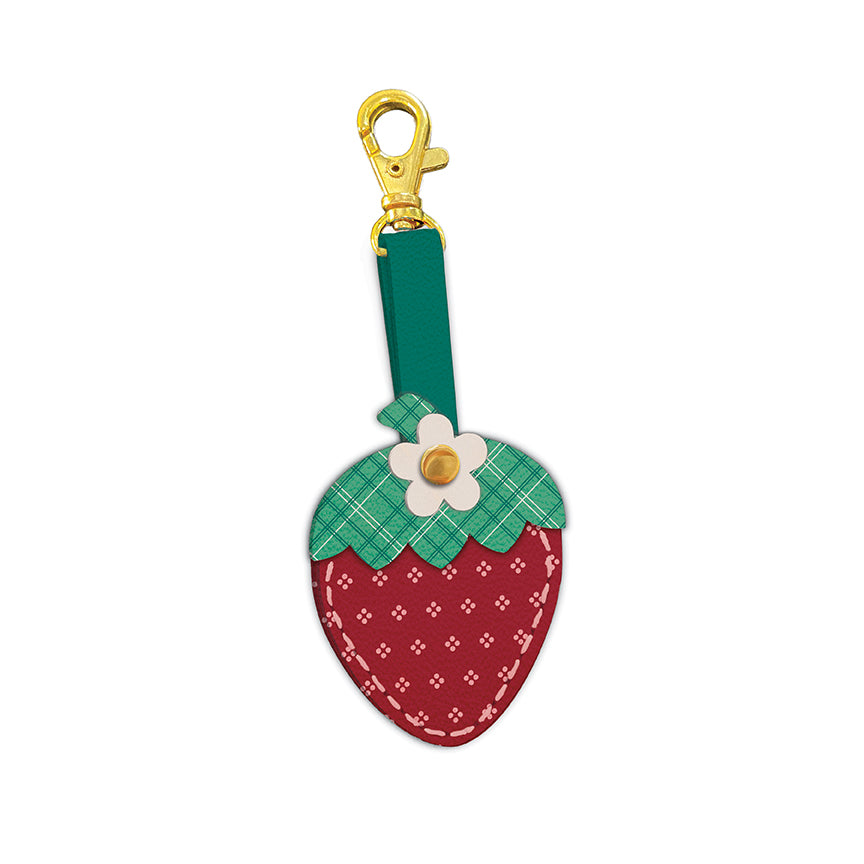 Leather Strawberry Charm by Lori Holt of Bee in my Bonnet; Approx. 2" x 4.25"