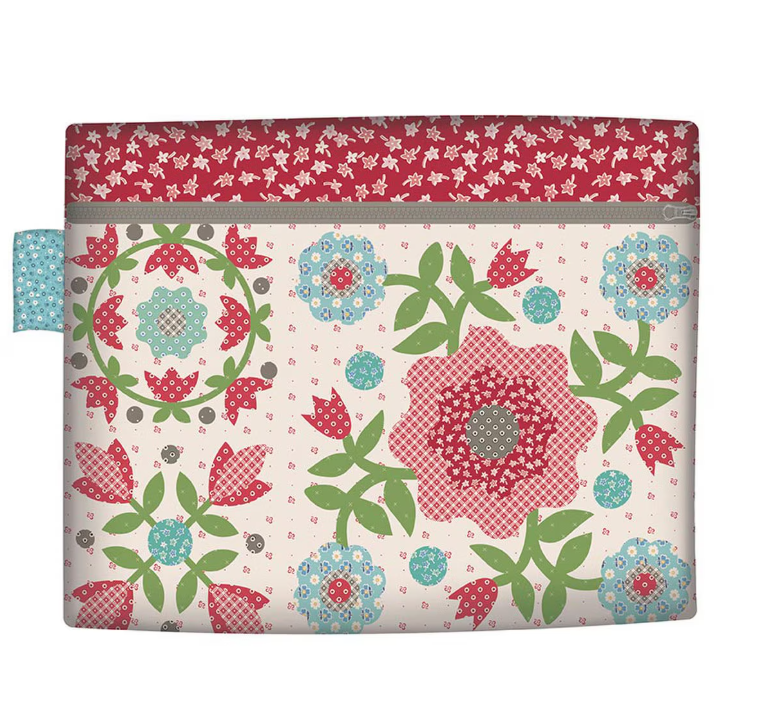 Lori Holt Zippy Bags 4 Panel - From Farmer's Daughter; Lightweight Canvas Panel; Makes 4 Large & 4 Small Project Bags