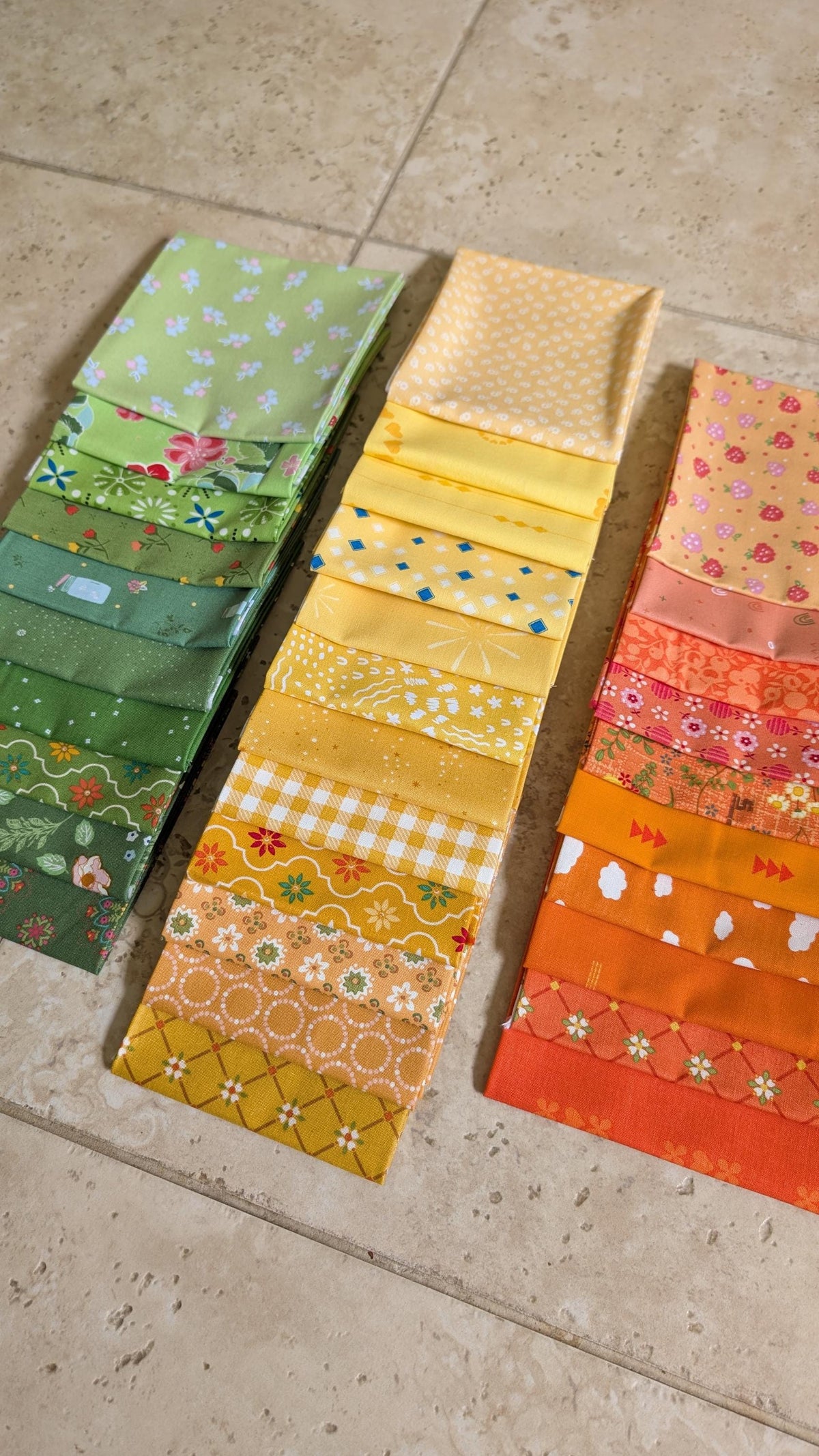 Quilt Kit for Scrappy Pineapple Love Quilt by Maker Valley; Includes 25 LVs, 12 Yellows, 10 Greens, and 10 Oranges; Finishes at ~ 54" x 76"