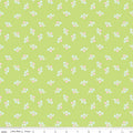 Summer Skies and Fireflies - Florals on Lime by Gracey Larson of Burlap and Blossom; Sold in Half Yard Increments