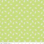 Summer Skies and Fireflies - Florals on Lime by Gracey Larson of Burlap and Blossom; Sold in Half Yard Increments