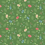 Melody Flower Fields in Clover Green by Beverly McCullough of Flamingo Toes; Sold in Half Yard Increments