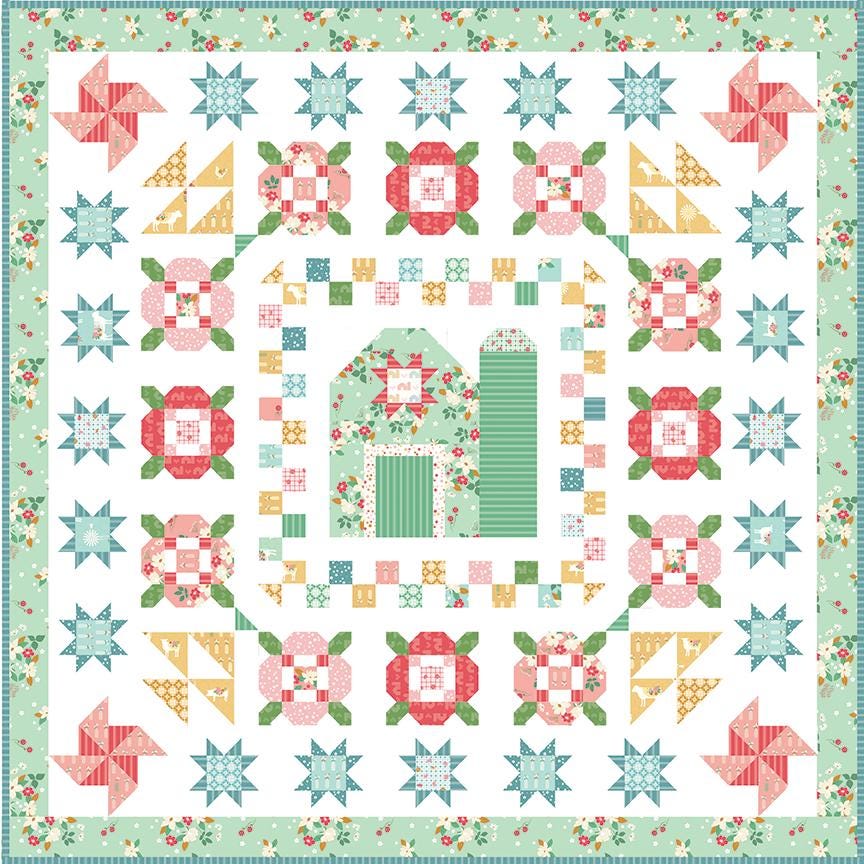 Meadowland Quilt Kit; Fabric from Summer Skies & Fireflies by Gracey Larson of Burlap and Blossom, Approx. 73" x 73" Quilt, Includes Pattern