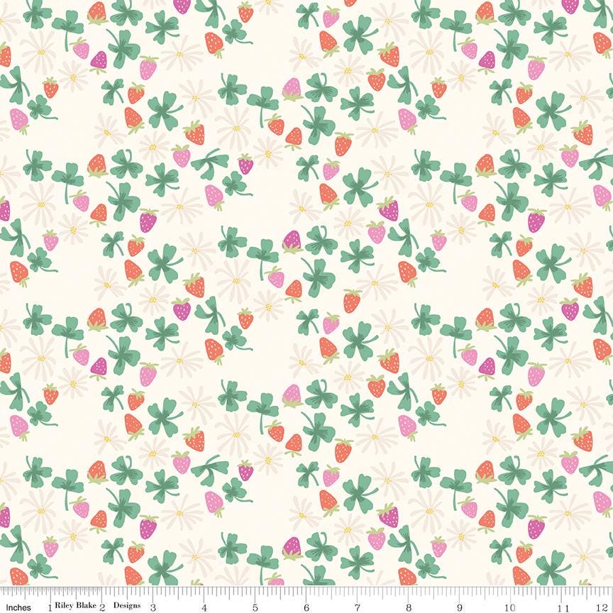 Strawberries on Cream from Chloe by Rachel Erickson; Sold in Half Yard Increments