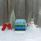 Quilt Kit for Do You Want to Sew a Snowman Quilt by Woolly Petals; Includes 18 Blue Fat Quarters, 7 Low Volume FQs, 1 Red FQ, Orange, Black