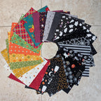 8" x 8" Fall & Halloween Hand-Cut Sampler Pack, 24 pcs Fabric Bundle