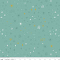 Boho Things on Teal Sparkle (Pale Blue) by Amanda Niederhauser of Jedi Craft Girl for Stay Wild collection; Sold in Half Yard Increments