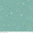 Boho Things on Teal Sparkle (Pale Blue) by Amanda Niederhauser of Jedi Craft Girl for Stay Wild collection; Sold in Half Yard Increments