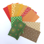 Fabric Kit for Fall Flower Table Runner; Pattern by Amy Chappell of Ameroonie Designs; Includes 8 different flower fabrics, backing, binding