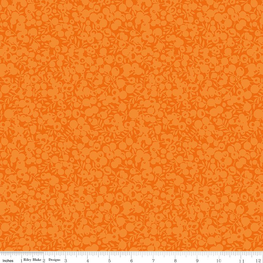 Liberty Fabrics Wiltshire Shadow Print in Marmalade (Orange Tone-on-Tone); Sold in Half Yard Increments