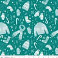 Ski Hill Main Print in Teal by Corinne Wells; Sold in Half Yard Increments