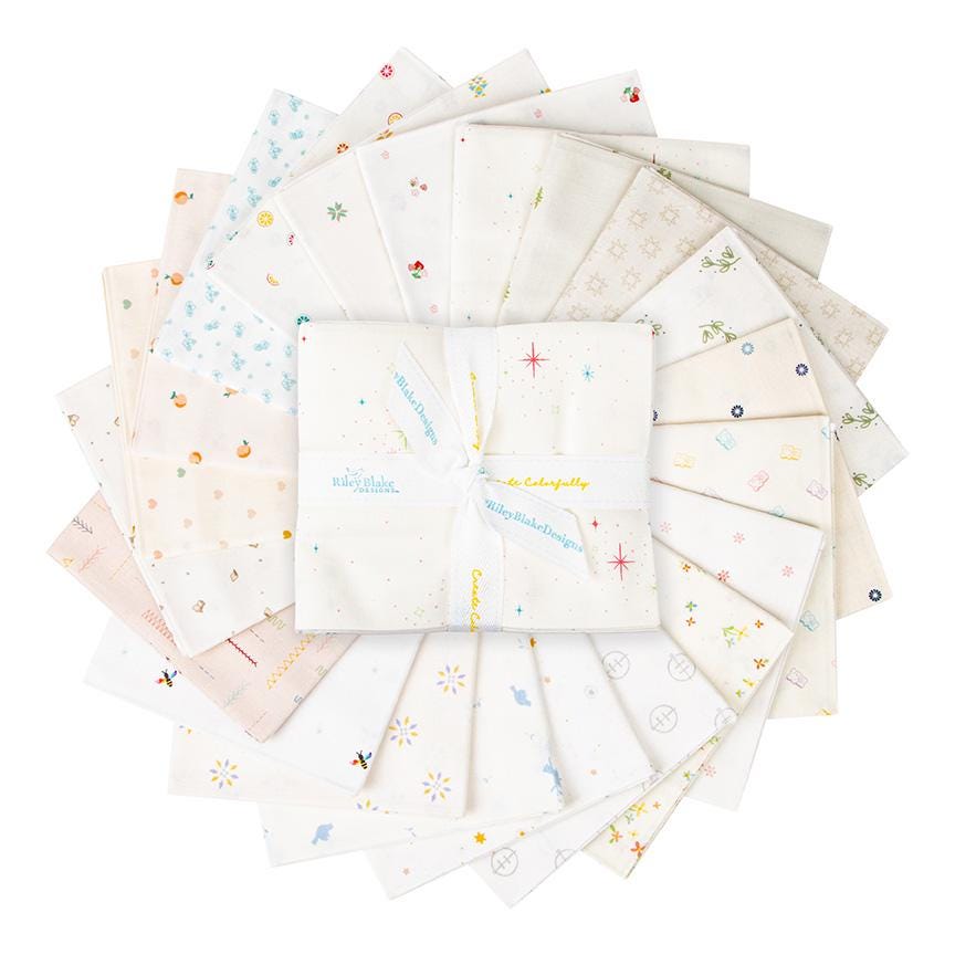 Starlight on White for Hush Hush 3 by Kristy Lea of Quiet Play; Sold in Half Yard Increments