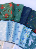 Winter Mix Fat Quarter Bundle with pieces from Lori Holt and Heather Peterson; 15 piece bundle, approx. 18" x 21" each
