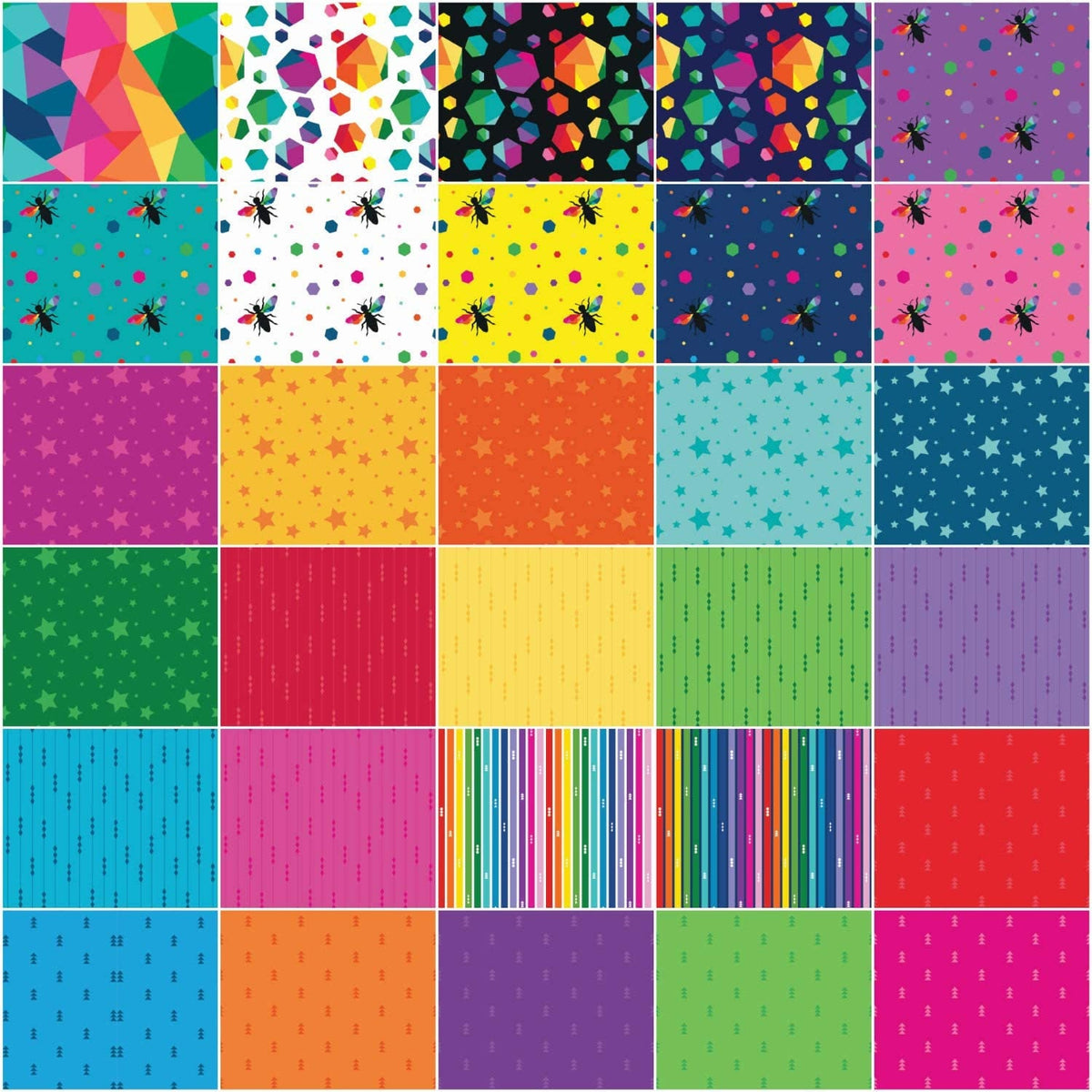 Create by Kristy Lea, 2 1/2 inch Rolie Polie, 40 piece Jelly Roll of fabric