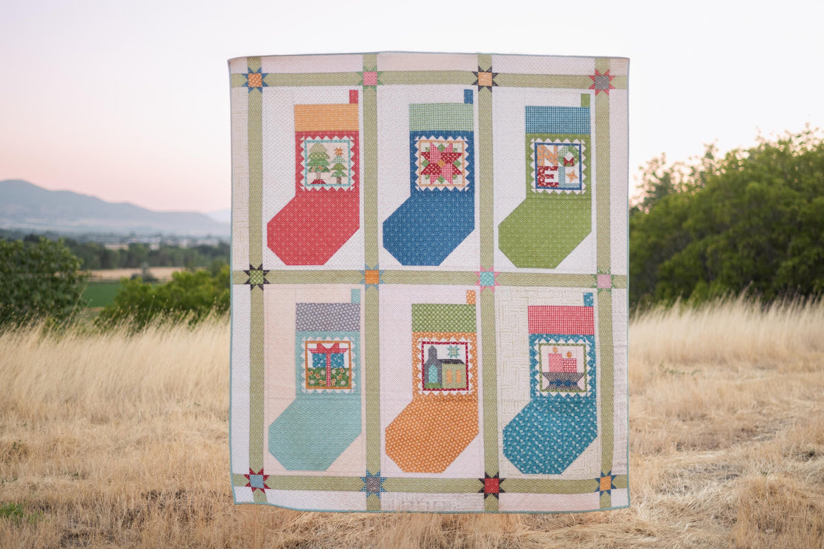 Home Town Holiday Quilt Seeds No. 1 by Lori Holt of Bee in my Bonnet; Paper Pattern Stocking Quilt Block 22" x 40"