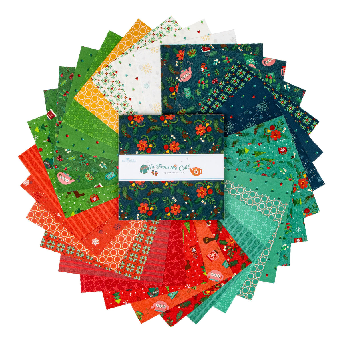 10 inch Square Stacker from "In From The Cold" by Heather Peterson of Anka's Treasures, 42 pieces