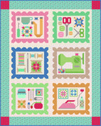 Mercantile Quilt Seeds Pattern - Sewing Machine by Lori Holt of Bee in my Bonnet; Paper Pattern Sewing Machine Quilt Block 29" x 25"