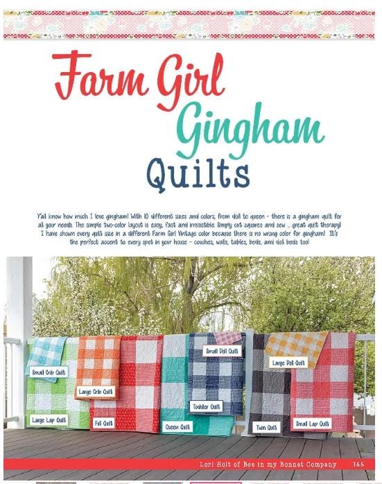 Farm Girl Vintage 2 by Lori Holt of a Bee in my Bonnet for It's Sew Emma; Quilting Pattern & Project Book