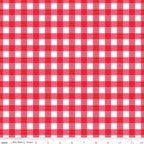 Wide Back Picnic Florals - Gingham Print in Red by My Mind's Eye; Approx. 107"/108" for Quilt Backing; Sold by the Yard
