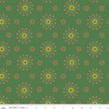 Market Street Medallions on Green by Heather Peterson of Anka's Treasures; Sold in Half Yard Increments